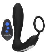 E-Stimulation and Vibration Butt Plug With Cock Ring and Wireless Remote Control - Black - Image 4