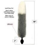 Foxy Fox Tail Silicone Butt Plug - Grey - Image 2