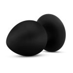 Anal Adventures - Platinum - Silicone Anal Stout Plug - Large - Black