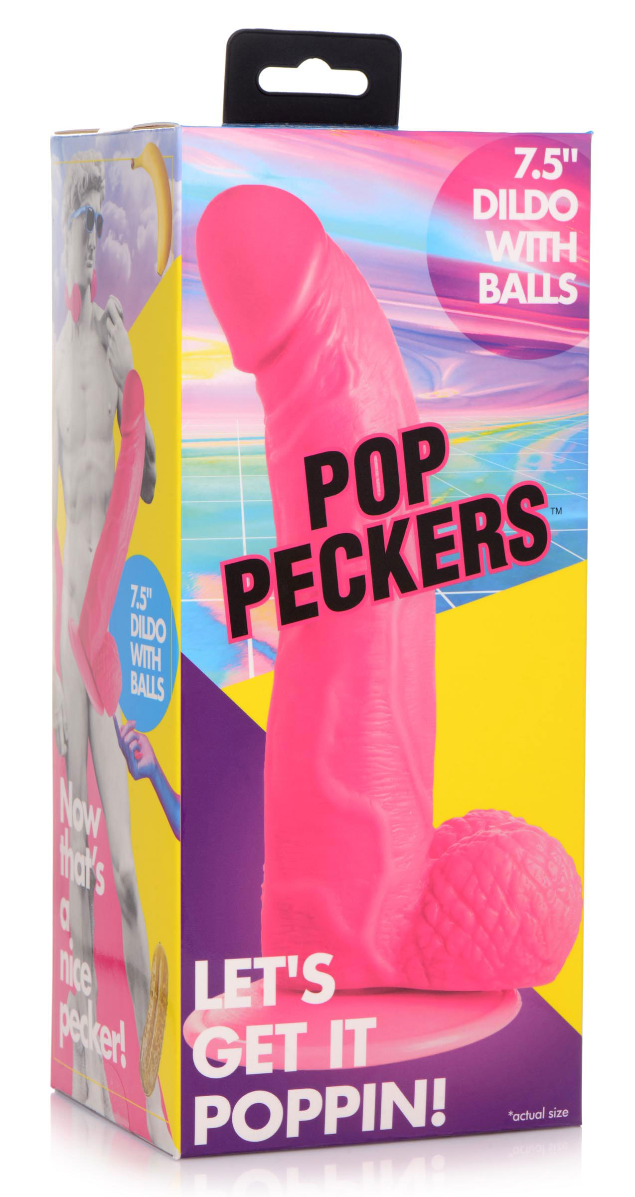 4jTYp5FjrvsnO5K6VGEIc3qeXhdoNHam Pop Pecker 7.5 Inch Dildo With Balls - Pink - Image 1