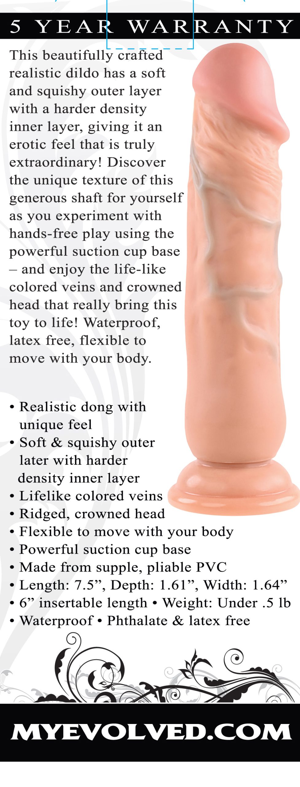 4naFsHWULGHldjZ0kLG21LprbauhvvW1 Realistic Dong - 7 Inches - Light - Image 1