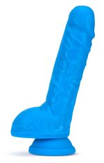 Neo - 9 Inch Dual Density Dildo - Neon Blue - Image 3