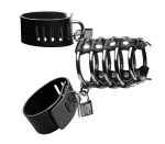 5 Ring Chastity Device With Cock & Ball Strap - Image 2