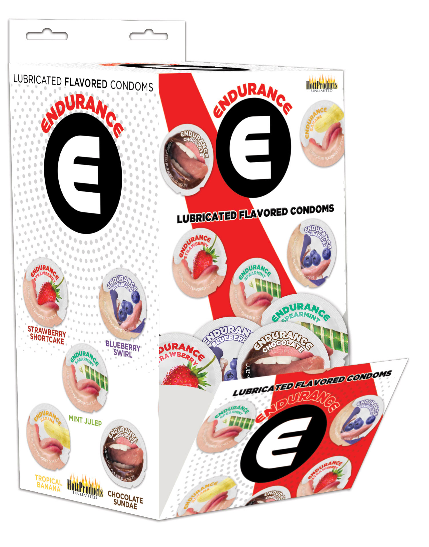 4qED3yWGA167ZCjRaen6fbMEgTdfpYRX Endurance Condoms - 144 Count Wall Mount Display - Assorted Flavors - Image 1