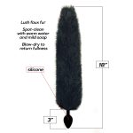 Foxy Fox Tail Silicone Butt Plug - Black - Image 2