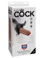 King Cock Strap-on Harness With 7" Two Cocks One Hole - Tan