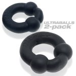 Ultraballs 2- Piece Cockring Set - Night Black - Image 4