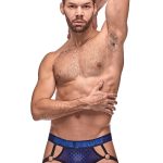 Diamond Mesh Jock Ring Navy L/xl