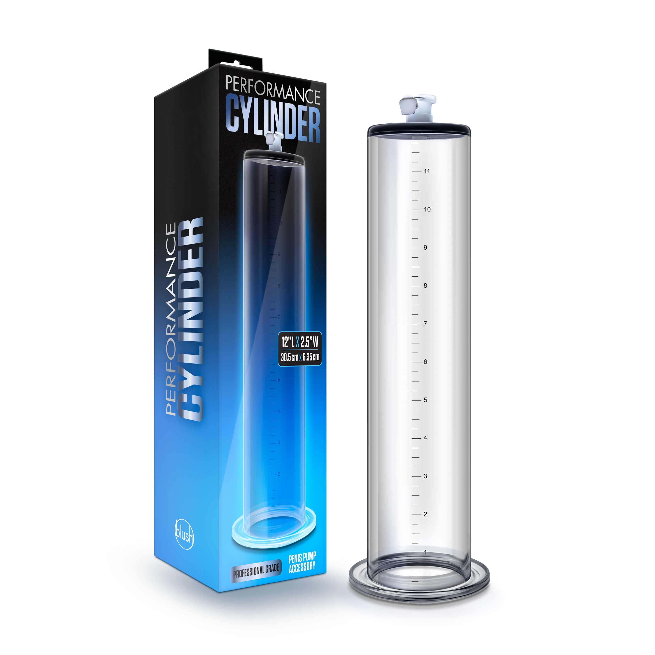 www.blushnovelties.com Performance – 12 Inch X 2.5 Inch Penis Pump Cylinder – Clear - Image 1