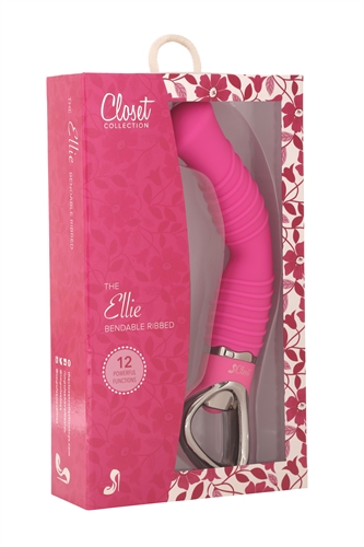 5f00282749b7e0f015699d5ce7519ef5 Ellie G Bendable Vibrator Ribbed - Pink - Image 1
