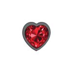 Deep Red Heart Gem Gunmetal Metal Plug - Md - Image 5