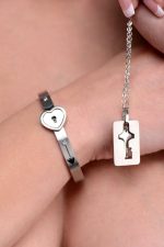 Cuffed Locking Bracelet and Key Necklace - Image 2