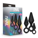 Anal Adventures - Platinum - Silicone Loop Plug Kit - Black - Image 3
