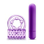 Play With Me - the Player - Vibrating Double Strap Ring - Purple - Image 3