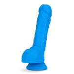 Neo Elite - 9 Inch Silicone Dual Density Cock With Balls - Blue - Image 3