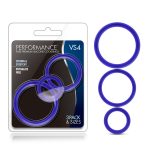 Performance - Vs4 Pure Premium Silicone Cockring Set - Indigo - Image 6
