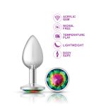 Rainbow Round Gem Silver Metal Plug - Sm - Image 5