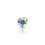 Clear Iridescent Heart Gem Silver Metal Plug - Sm - Image 6