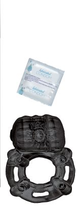 Vibrating Ring Black Pulsating Erection Keeper - Black - Image 2