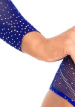 Rhinestone Snap Crotch Bodysuit - One Size - Royal Blue - Image 3