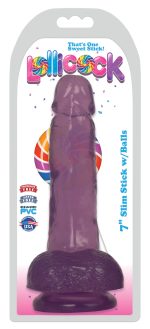Lollicock 7 Inch Slim Stick With Balls - Grape Ice