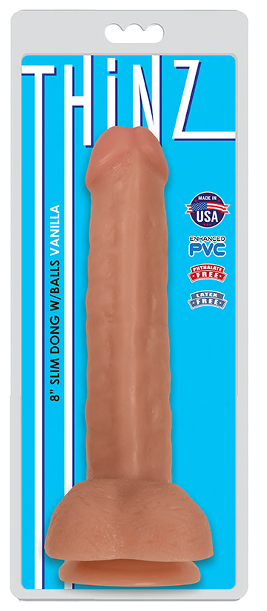 CN-09-0429-11 Chocolate 6" 8 Inch Slim Dong With Balls - Vanilla - Image 1