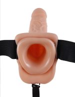 Fetish Fantasy Series 7-Inch Vibrating Hollow Strap-on With Balls - Flesh - Image 2