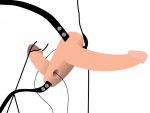 Power Pegger Silicone Vibrating Double Dildo With Harness - Flesh - Image 7