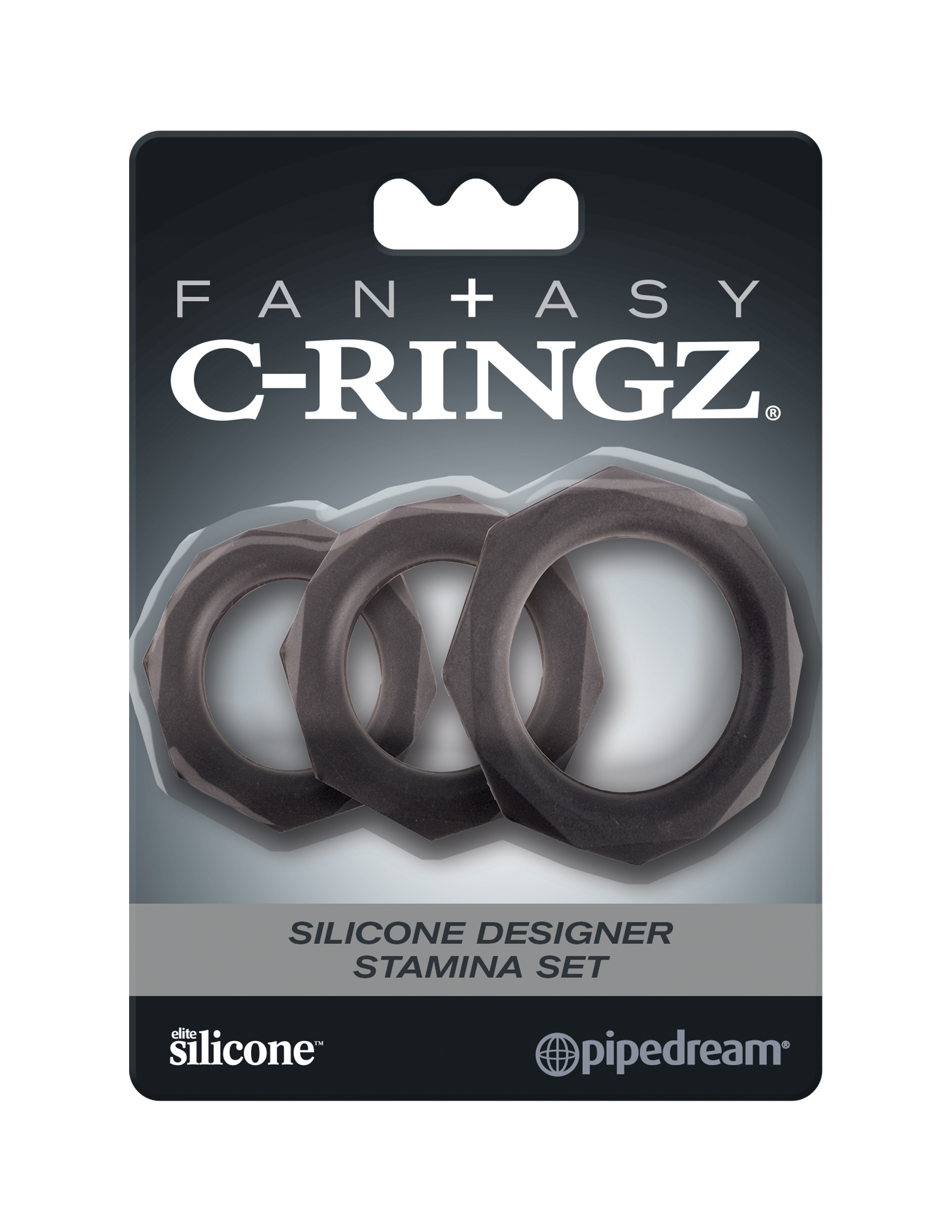 7lZZiqcaqbUlichIebGVY3eJtW7FWYzi Fantasy C-Ringz Silicone Designer Stamina Set Black - Image 1