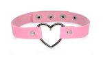 Dark Heart Chrome Heart Choker - Pink - Image 3