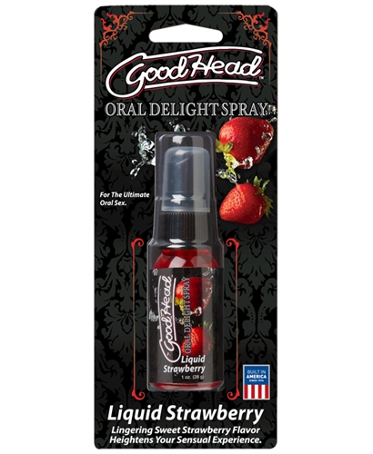 800248082ea62786daf0dd18998fa794 Good Head Oral Delight Spray 1 Oz - Liquid Strawberry - Image 1