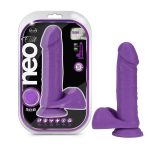 Neo Elite - 8 Inch Silicone Dual Density Cock With Balls - Neon Purple - Image 4
