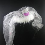 Flashing Bride-to-Be Tiara With a White Fur Veil