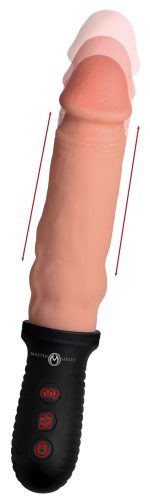 8x Auto Pounder Vibrating and Thrusting Dildo With Handle - Flesh - Image 5