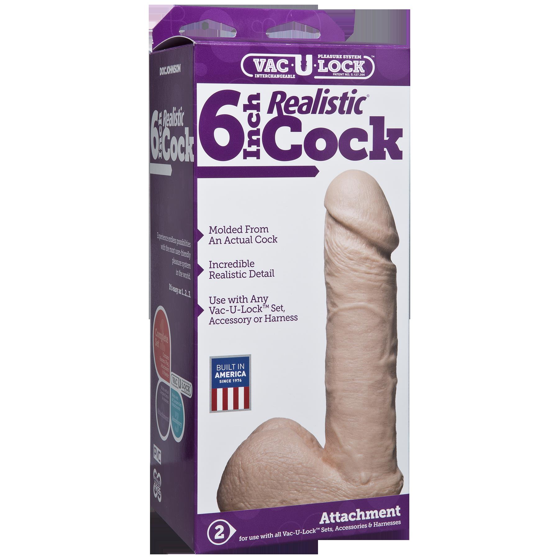 8DQA5OMixswz56mkAWcCtMOfxJ8OiIcp Vac-U-Lock 6 Inch Realistic Cock - White - Image 1