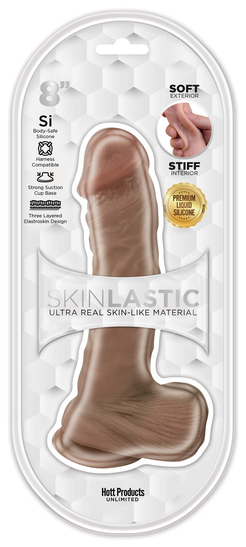 8J97Ztf7i5JeraLfuwvbiBeE8i8RcsRN Skinsations - Skinlastic - Sliding Skin Dildo - 8-Inch With Suction Base - Image 1