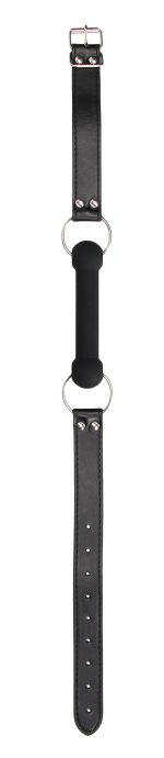 Silicone Bit Gag With Adjustable Bonded Leather Straps - Black - Image 3
