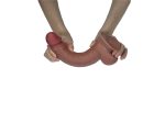 Real Skin 9" Dual Layer Dildo - Light Brown - Image 9