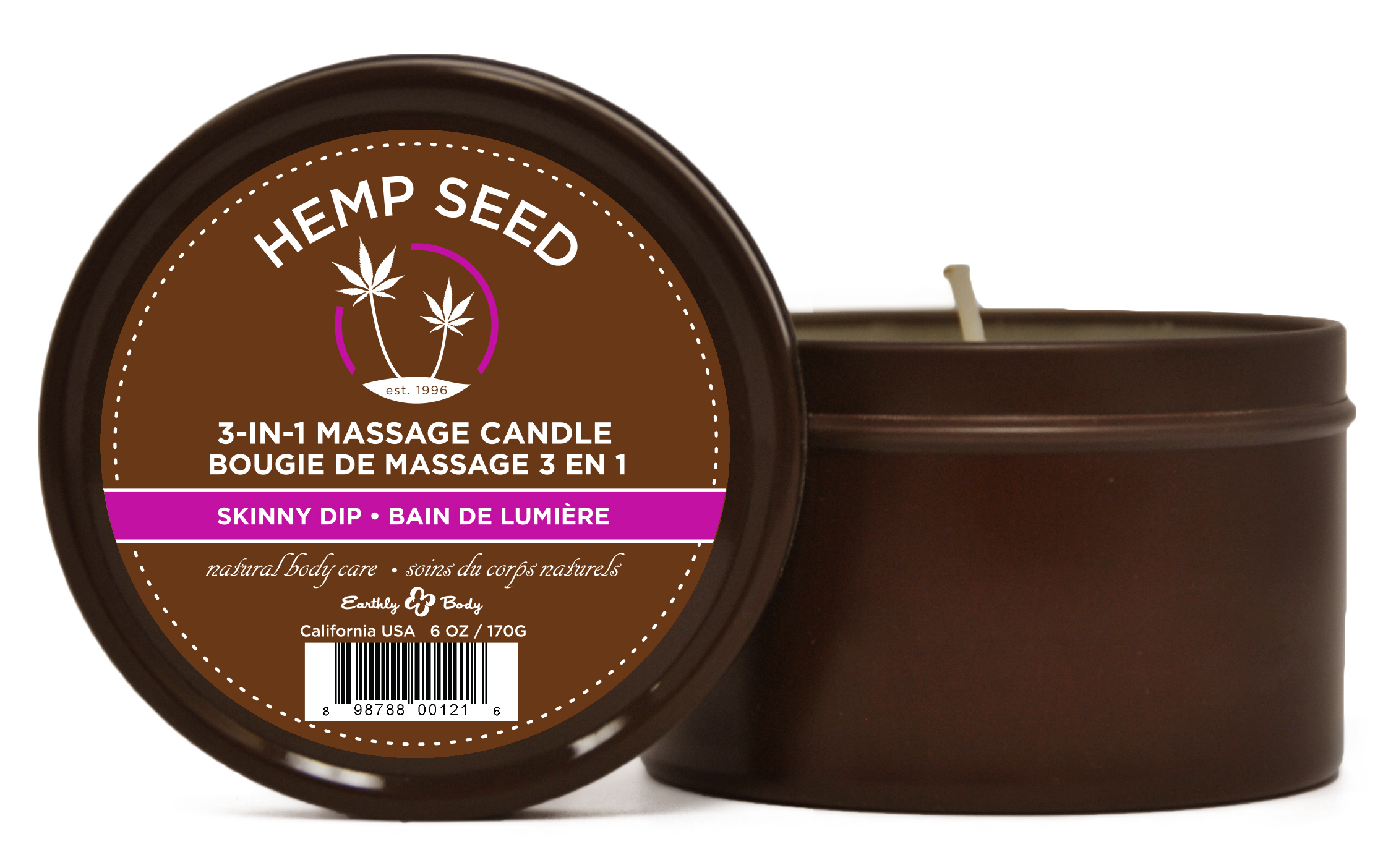 8gFTfkcWGKCWY1wz53i0uCduOg6GCNPt Hemp Seed 3-in-1 Massage Candle - Skinny Dip - 6 Oz. - Image 1