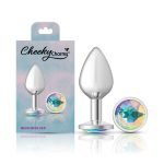 Clear Iridescent Round Gem Silver Metal Plug - Md - Image 8