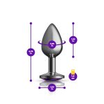 Purple Round Gem Gunmetal Metal Plug - Sm - Image 7