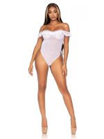 Lace Ruffle Snap Crotch Teddy - One Size - White - Image 5