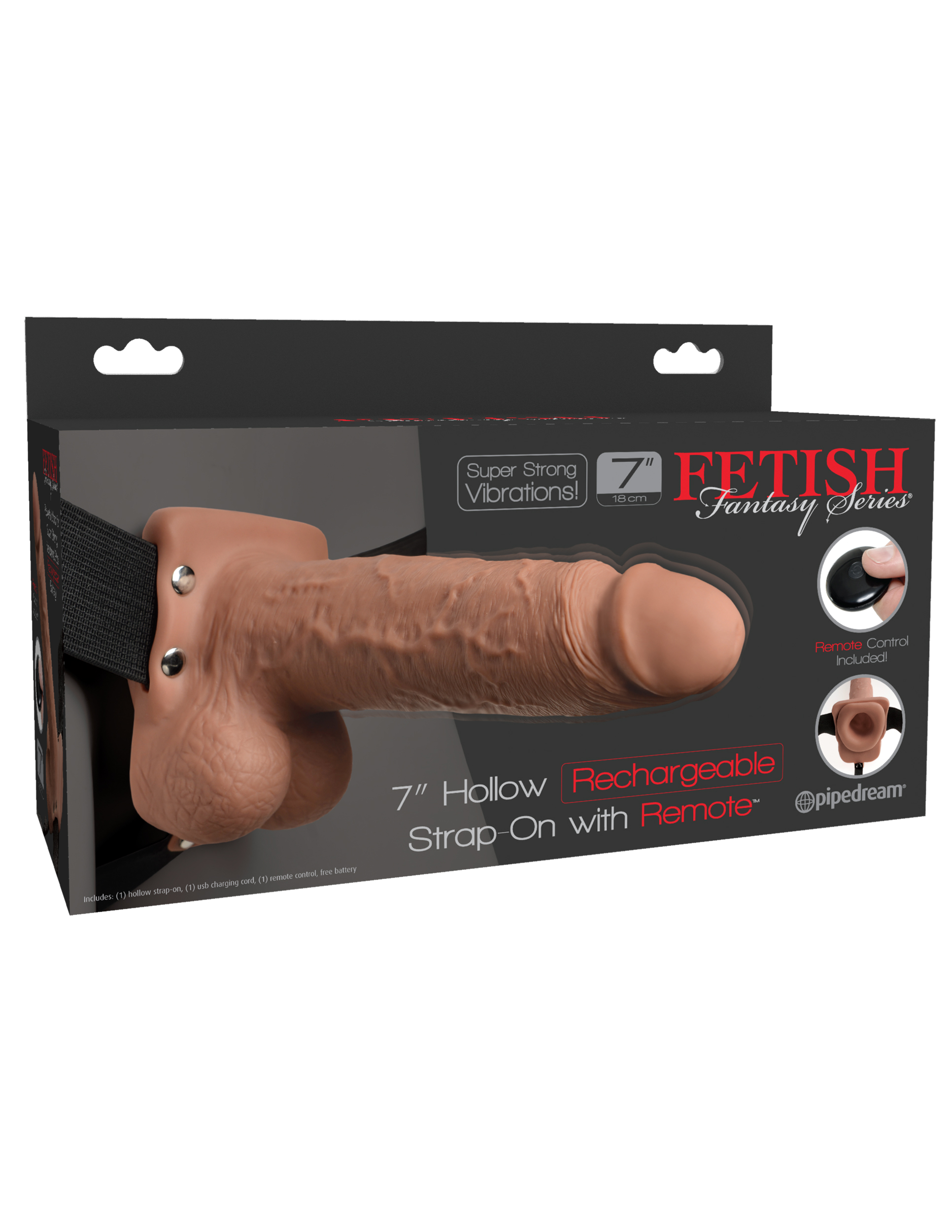 9TsMFgRLbebMwa9STLdzbbGkAoImbKwo Fetish Fantasy Series 7 Inch Hollow Rechargeable Strap-on With Remote - Tan - Image 1