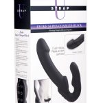 Evoke Rechargeable Vibrating Silicone Strapless Strap on - Black