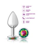 Rainbow Round Gem Silver Metal Plug - Md - Image 5