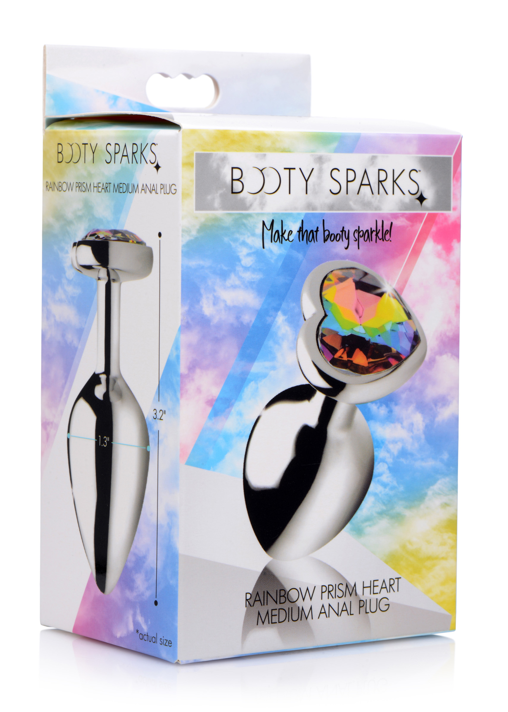 A4peoTuyqVRSI43PsOaEIoLVzs1KwaPA Rainbow Prism Heart Anal Plug - Medium - Image 1