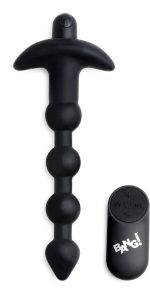 Bang - Vibrating Silicone Anal Beads and Remote Black - Image 4