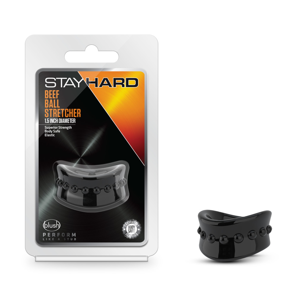 A6Kc2JWwjUDHG8Nrabk66nyMinKwzMWm Stay Hard - Beef Ball Stretcher - 1.5 Inch Diameter - Black - Image 1