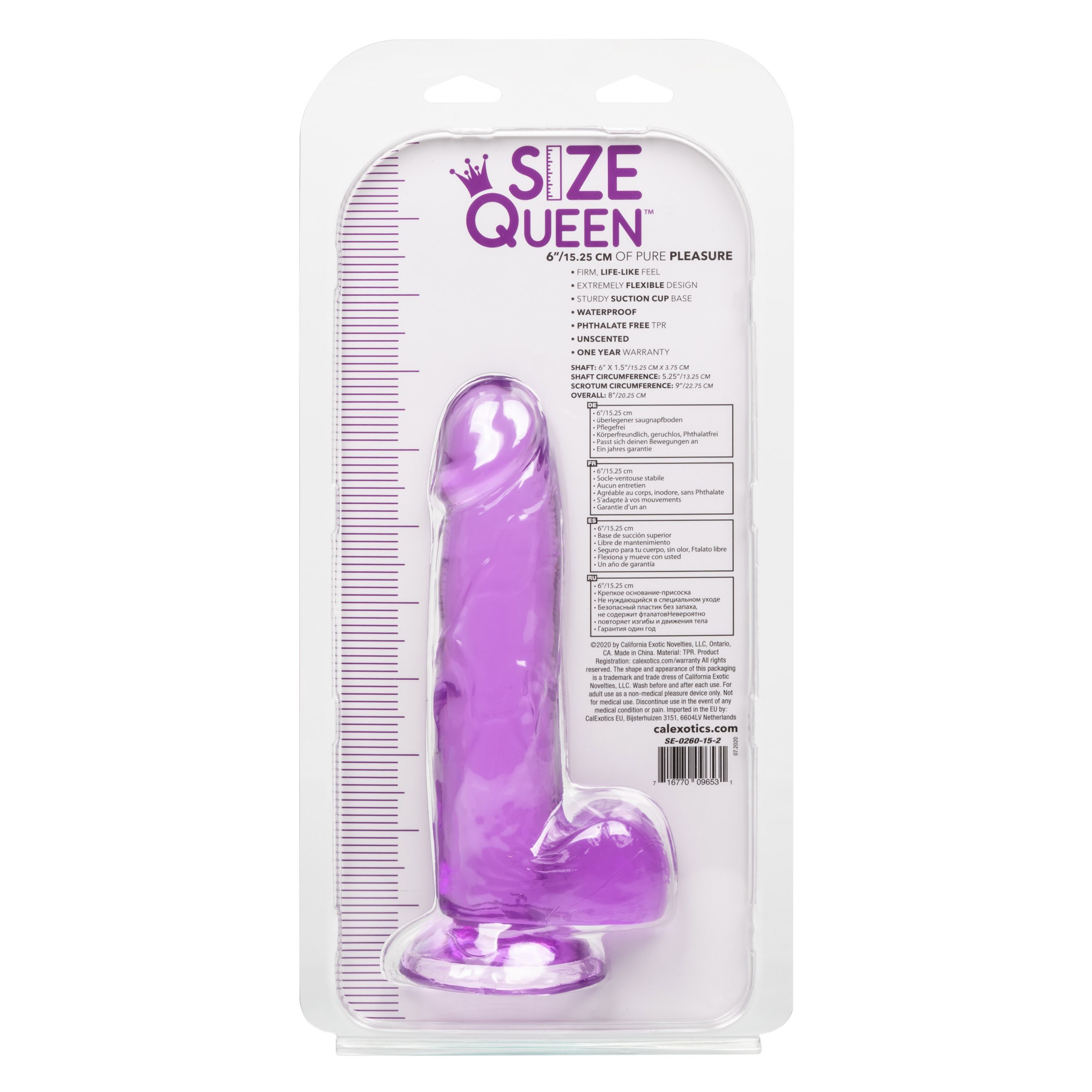 AHGykyjVHuLsRz5g5ZLVBaAYDDRLX3N2 Size Queen 6 inch/15.25 Cm - Purple - Image 1