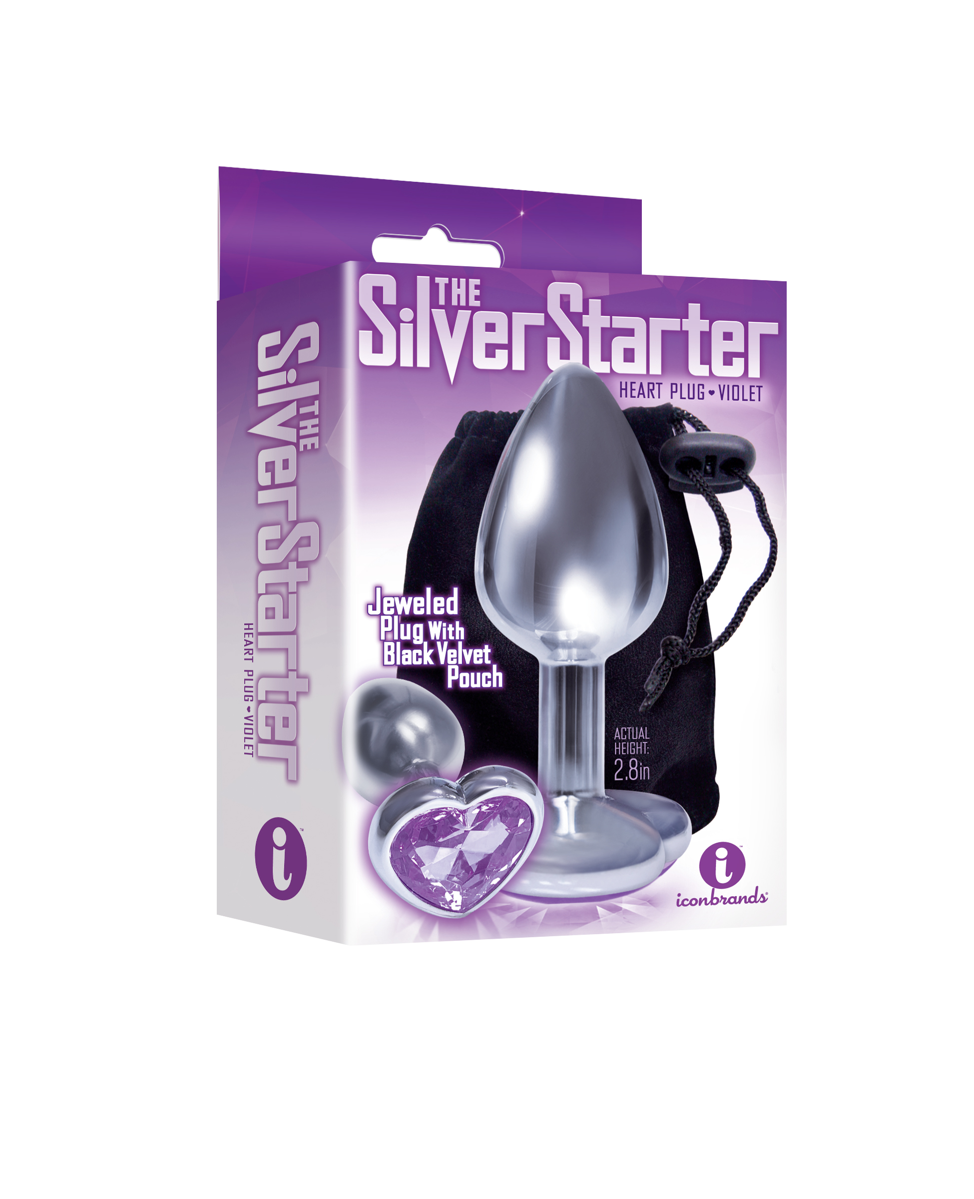 AXLIUzIDfM3sCREQ5YrSSxFiu8R7qPK3 The 9's the Silver Starter Heart Bejeweled Stainless Steel Plug - Violet - Image 1